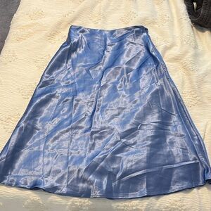 SHEIN Shimmery Periwinkle A-Line Midi Skirt